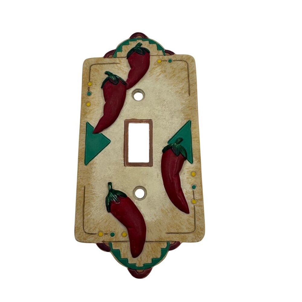 Handcrafted Southwest Chili Pepper Ceramic Single Light Switch Cover Pre-Owned